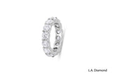 14K White Gold Round Brilliant Diamond Eternity Band (4.10 ct)